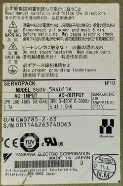 SGDV-5R4D11A | Yaskawa AC Drives